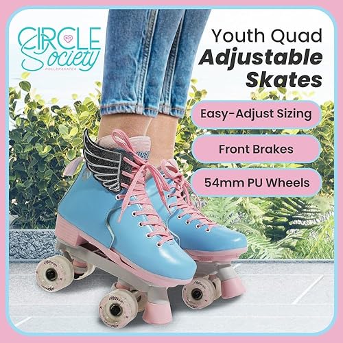 Miniatura 7 de Circle Society - Patines clásicos para niños ajustables para interiores y exteriores