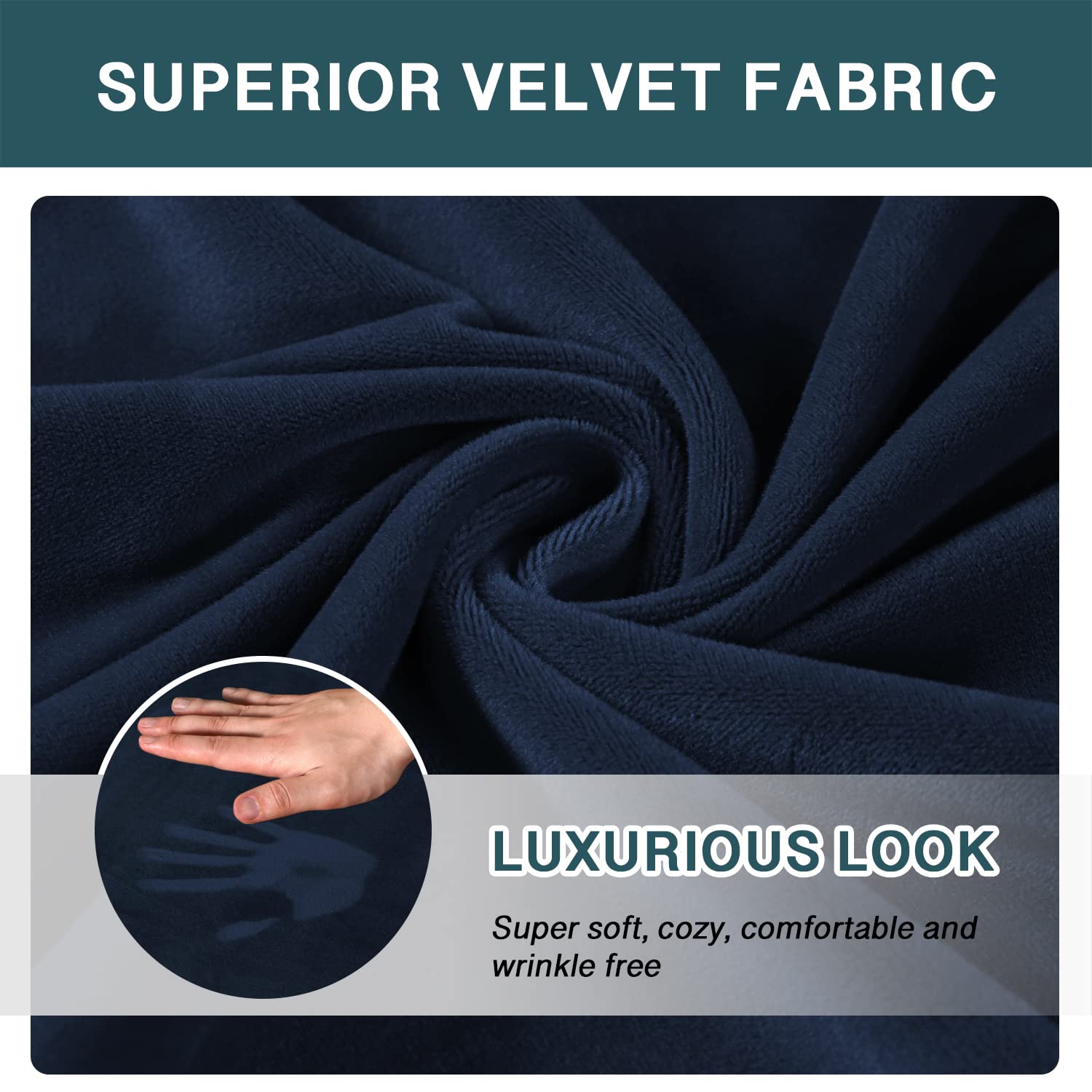 FantasDecor Velvet Chaise Lounge Cover Stretch Chaise Chair Covers for Living Room Chaise Slipcover with Double Arm Chaise Lounge Cover for Bedroom Chaise Soft Plush Fabric Machine Washable, Navy