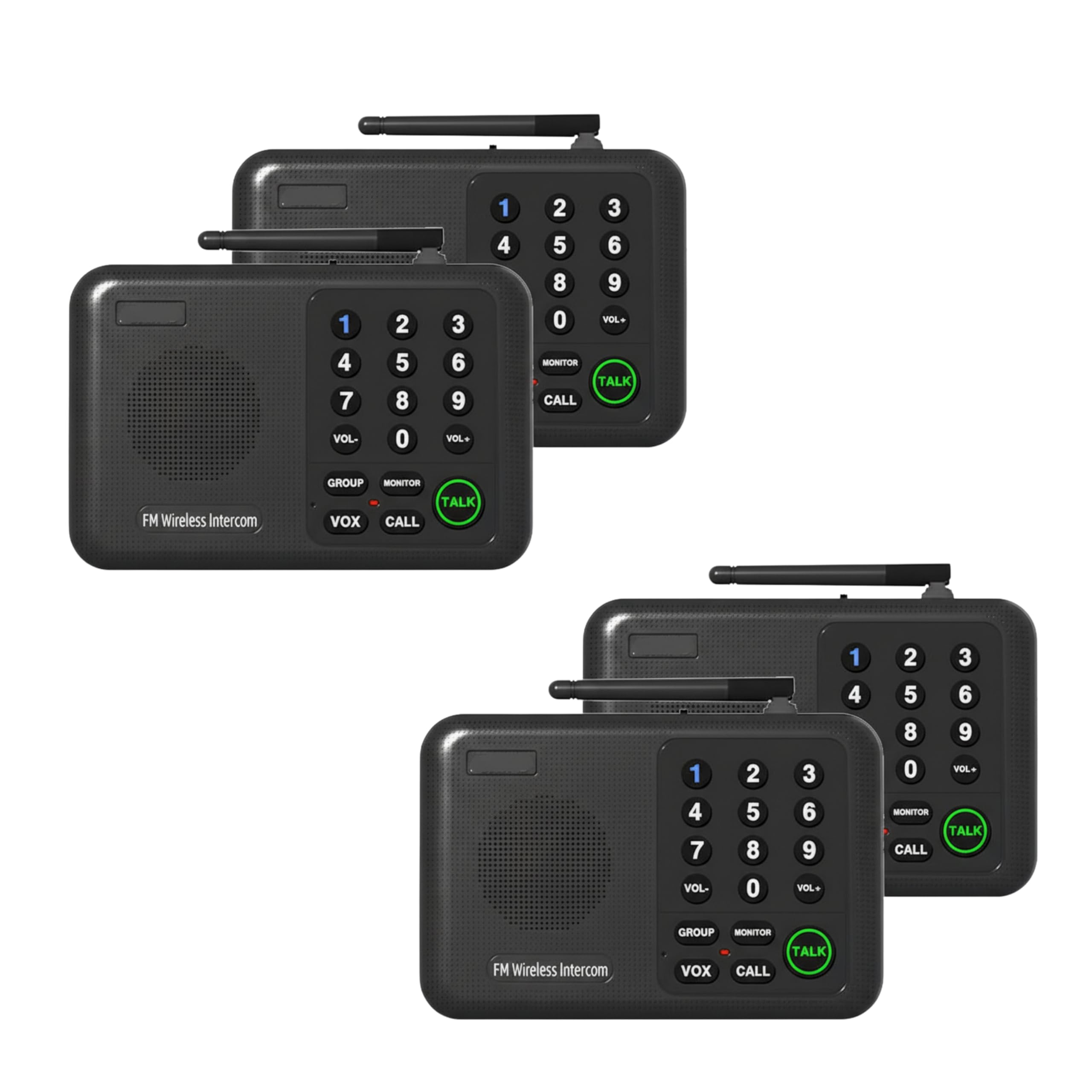 5280 Feet Range 4 Units Set Intercoms FM Wireless Home Intercom System for House Business Office Room to Room Communication Intercom System-image-38