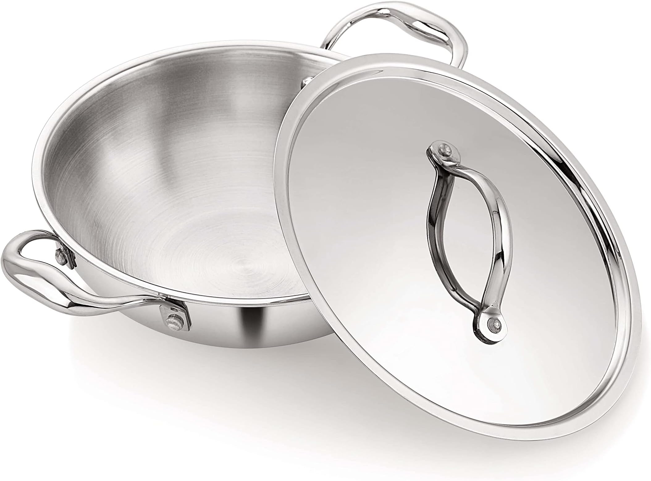 Nosh by Neelam Triply Kadai with Lid 26Cm, 3.7 Liters