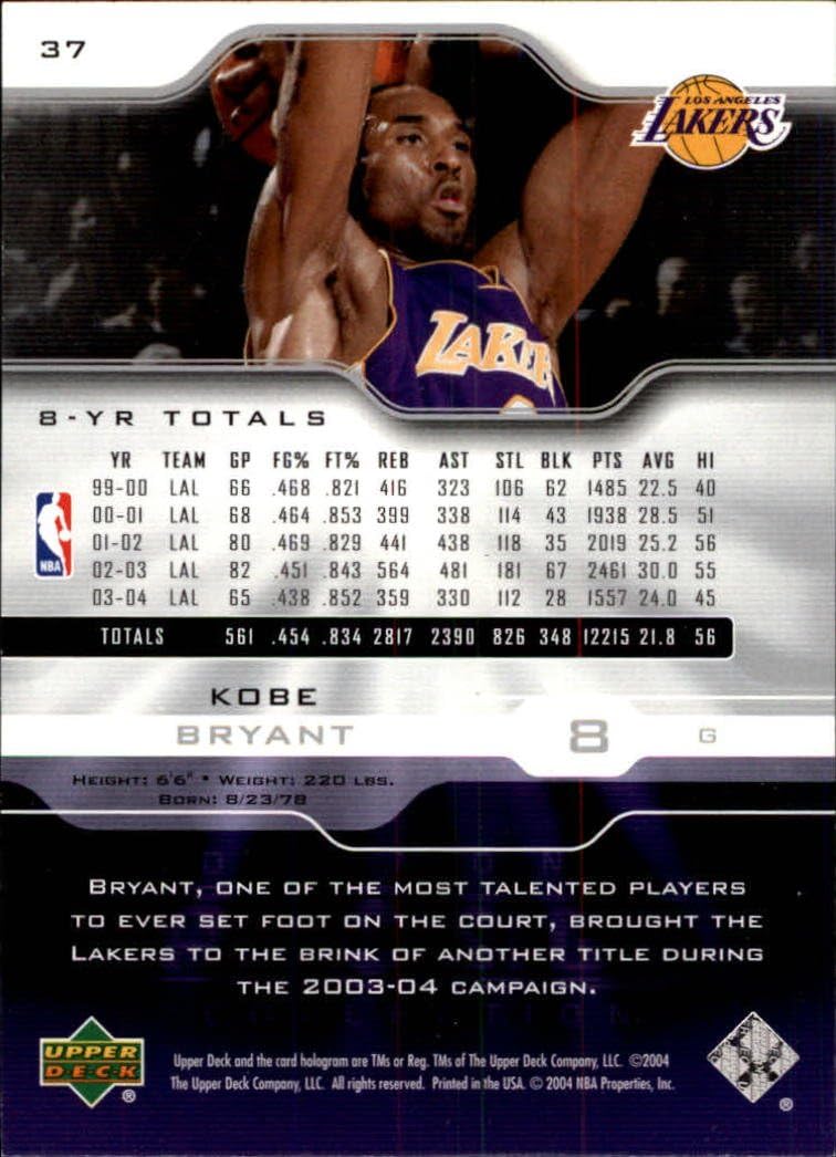 2004 Upper Deck Pro Sigs Basketball Card (2004-05) #37 Kobe Bryant