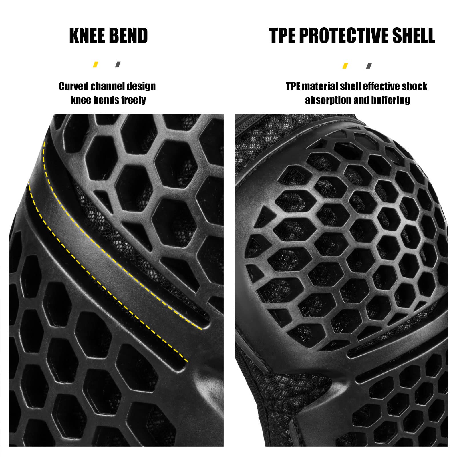 Protège Genoux Moto, Genouillère Protection, Protection Moto Coudière Design Ergonomique Motocross Moto Cyclisme Coude Genouillères Garde Protecteur équipement De Protection, 4 Pcs