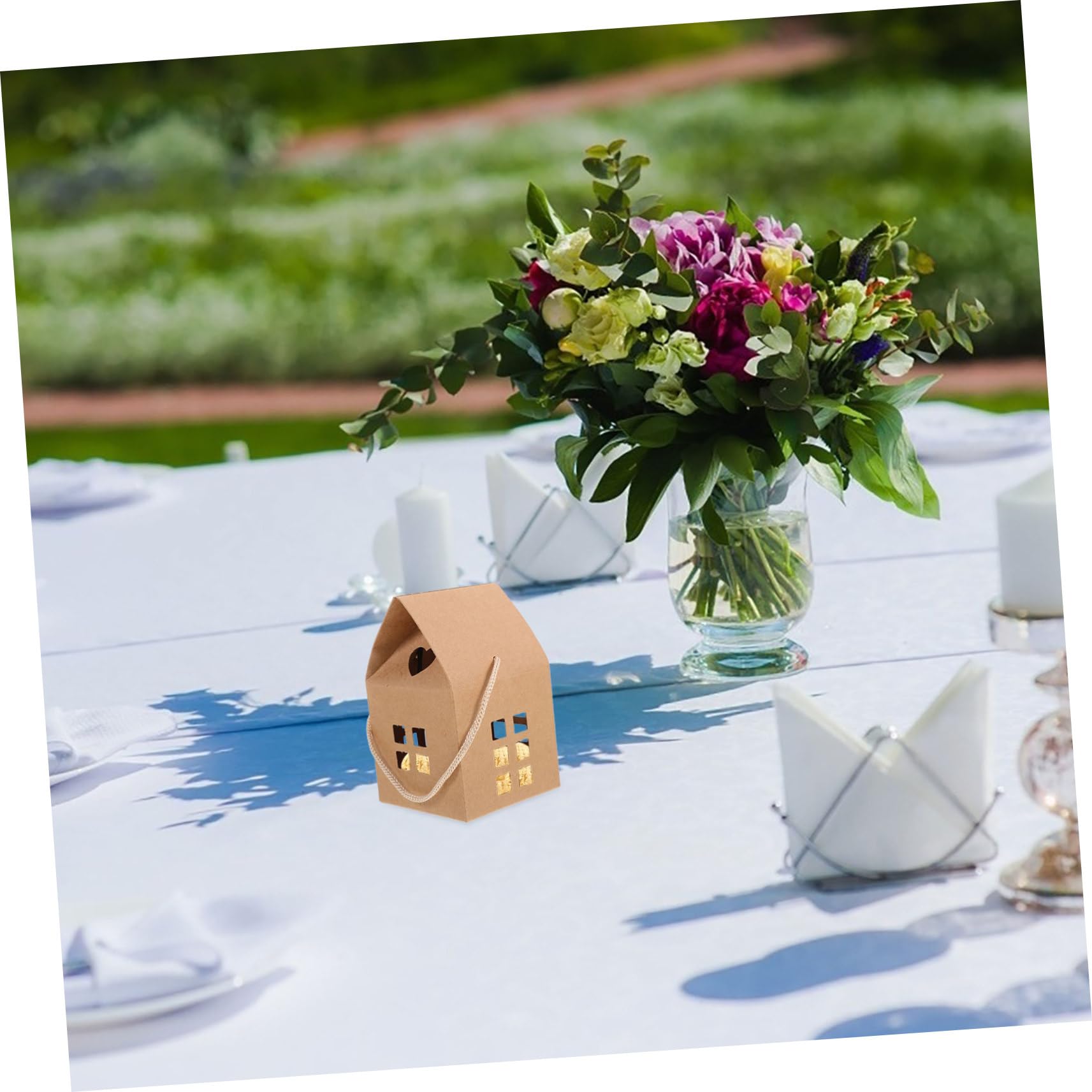 SAFIGLE 50piezas Cajas de Obsequio Pequeñas Forma de Casa Cajas para Dulces de Boda Unidades para Decoraciones de Bodas Dulces y Galletas como Recuerdos de Fiesta