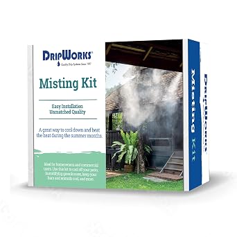 Dripworks Backyard Misting Kit - Includes 3/4 GPH Misters | Agricultural Grade Components | Trusted Brand Since 1991