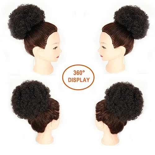 Miniatura 4 de THEMIS HAIR Cola de caballo afro con cordón y clips, extensiones de cabello para mujeres negras, niños y niñas, cabello sintético instantáneo,