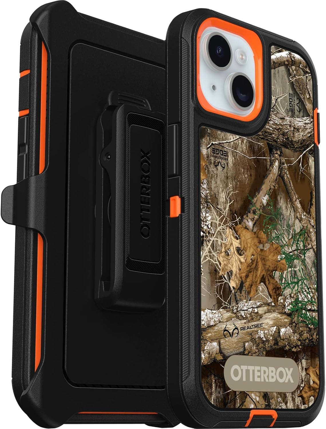 OtterBox iPhone 15, iPhone 14, & iPhone 13 (Only) - Defender Series Case - Realtree Blaze (Camo) - Screenless - Rugged & Durable - with Port