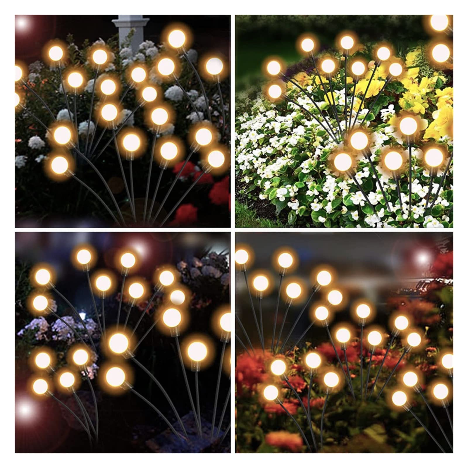 Lampy solarne do ogrodu zewnętrznego Outdoor Solar LED Firefly Lights Pejzaż z ogrodem Ścieżka Kołysząca się lampa Światła ogrodowe Outdoor Solar Pathway Lights Trawnik Patio Na patio, podwórko, ścież