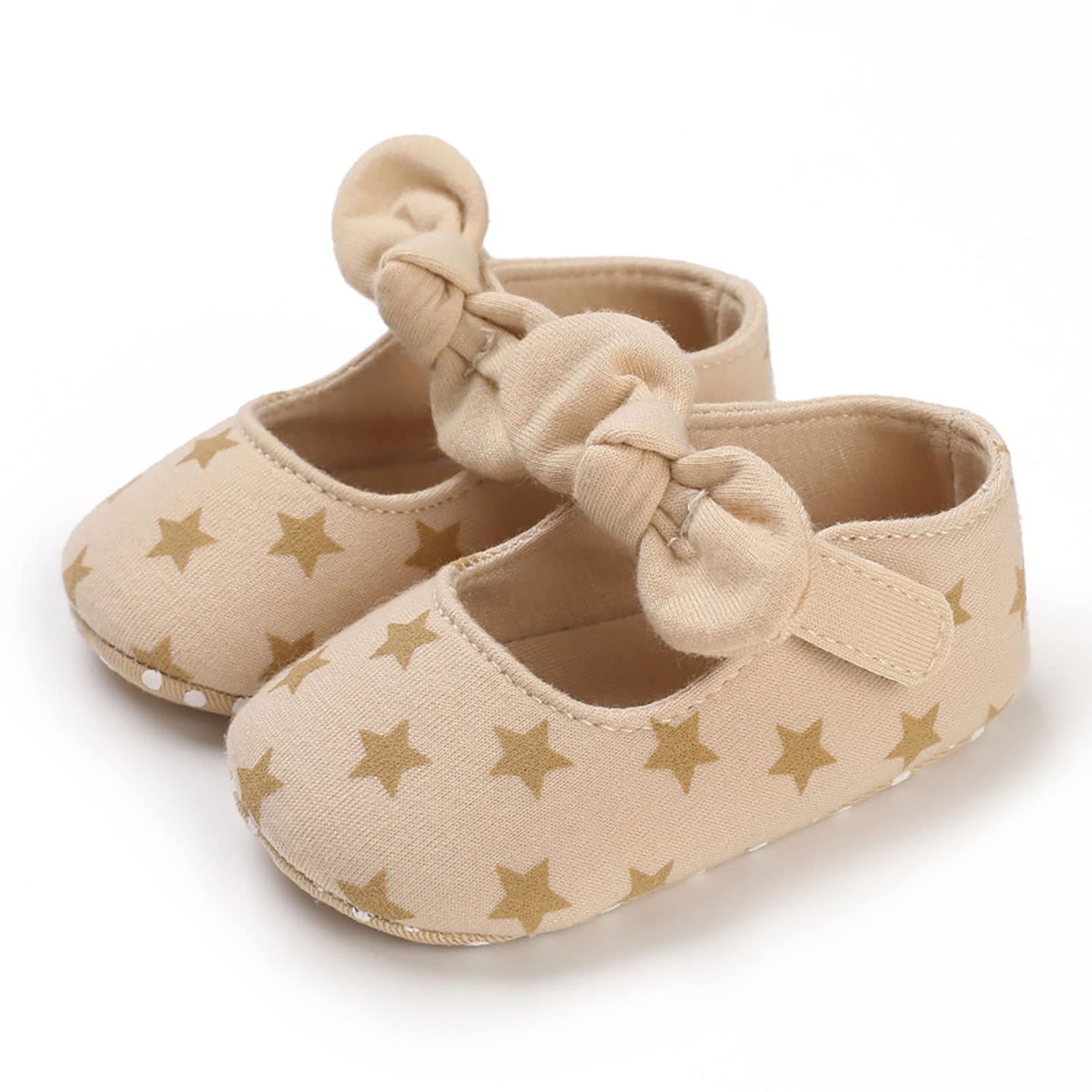Spring and Autumn Children Baby Infant Shoes Girls Casual Shoes Lightweight Solid Color Star Bow Hook Loop Baby Shows (A, 5 Infant)