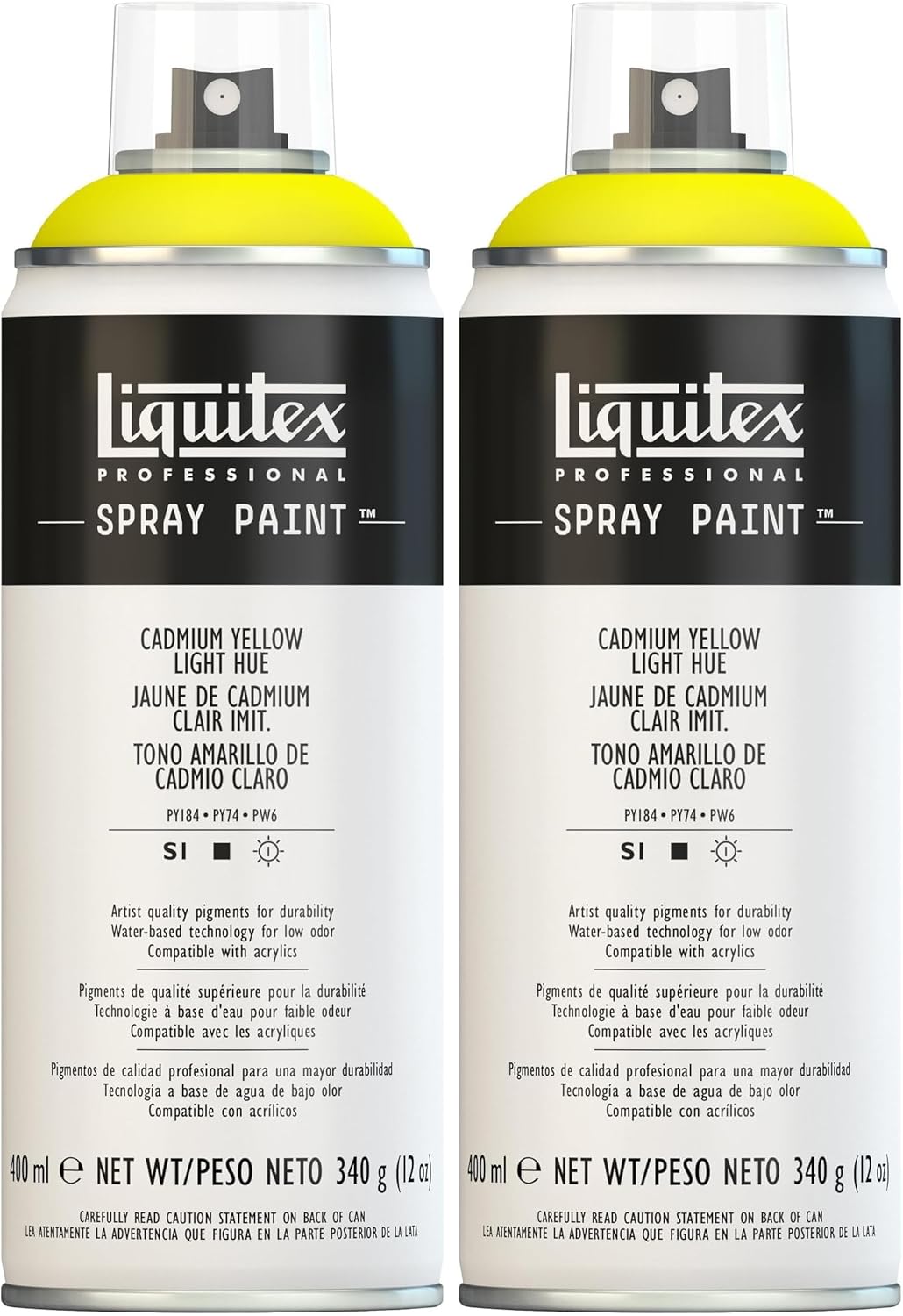 Liquitex Professional Spray Paint, 12-oz (400ml), Cad Yellow Light Hue (Pack of 2)