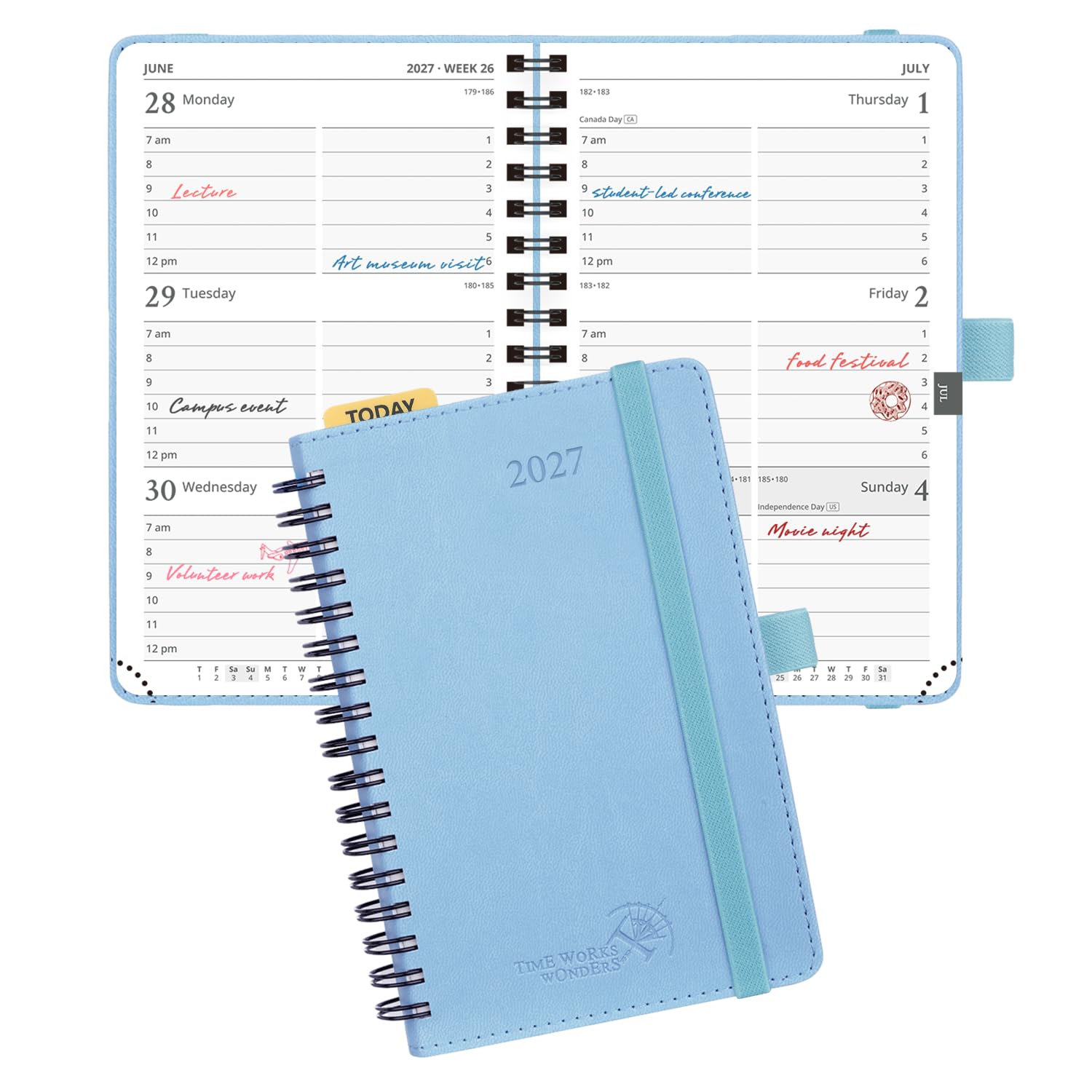POPRUN Pocket Diary 2027 Week to View A6 Soft Cover Small Spiral Diary โ image 1
