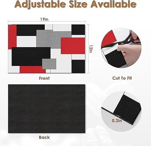 Miniatura 3 de Tapete de café para encimeras, rojo, negro, blanco, gris, tapete moderno de secado de platos, 2 piezas para accesorios de cocina, cafetería, bar,