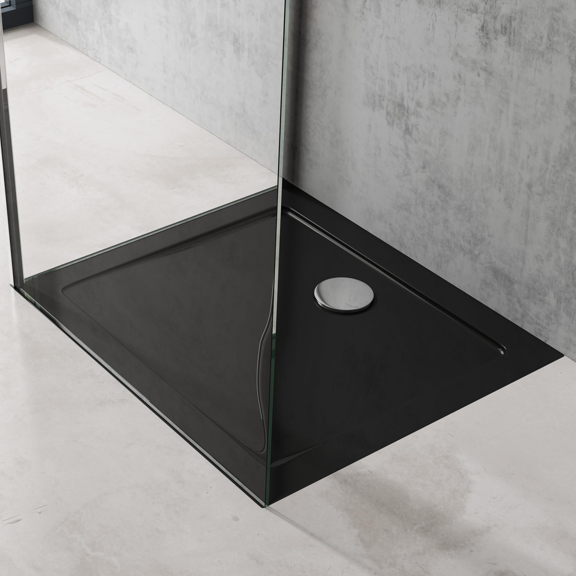doporro Box Doccia 70x90cm con 4cm Piatto Doccia, Box Doccia a Soffietto Cabina Bagno in Cristallo Trasparente con Porte Scorrevoli Ravenna16K Plus, Nero