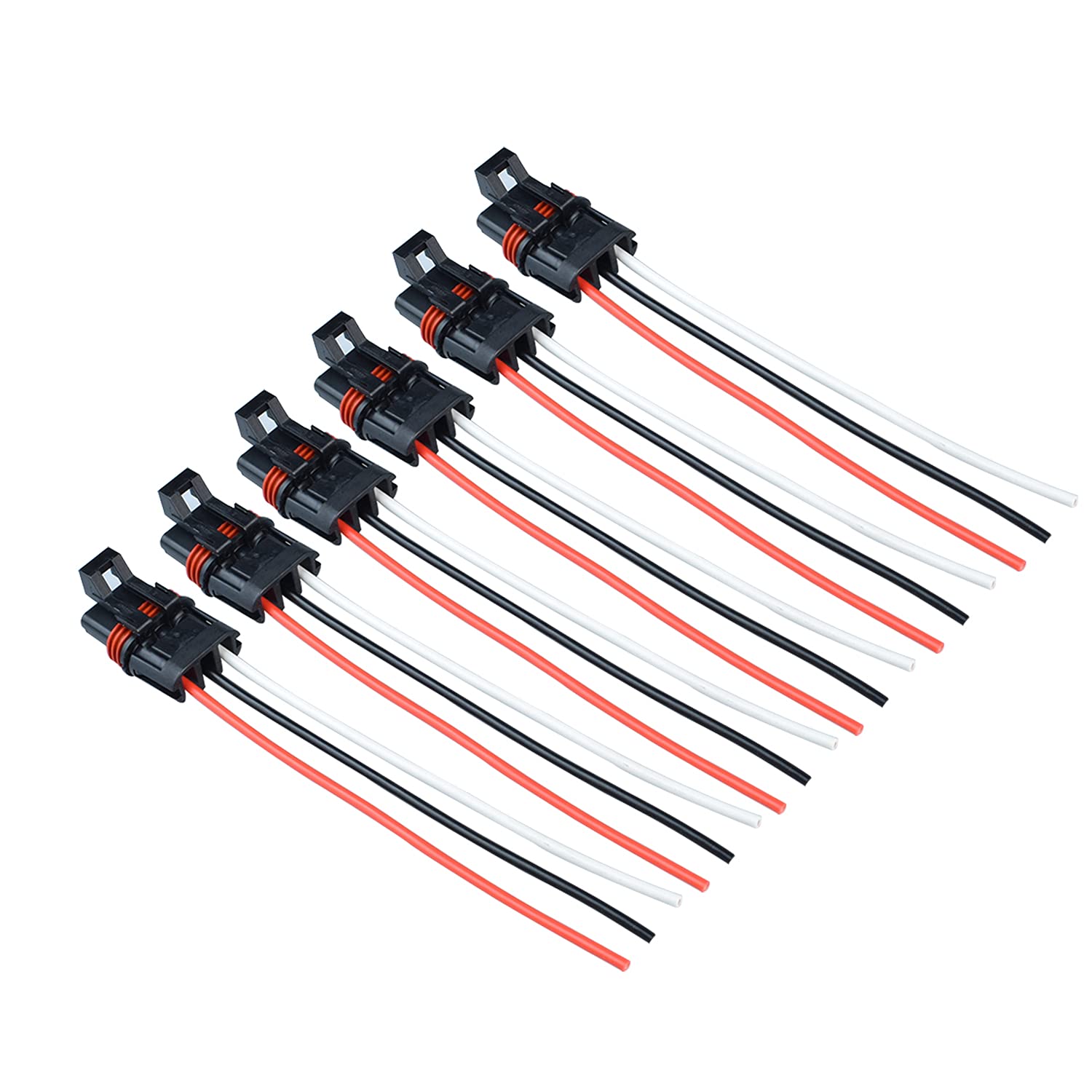 Pulse Power Plug Connector Pigtail Compatible with 2018 2019 2020 2021 Polaris Ranger XP 1000/RZR RS1 Pro General Pulse Bar Power Harness Connector 6 Pack White Black Red
