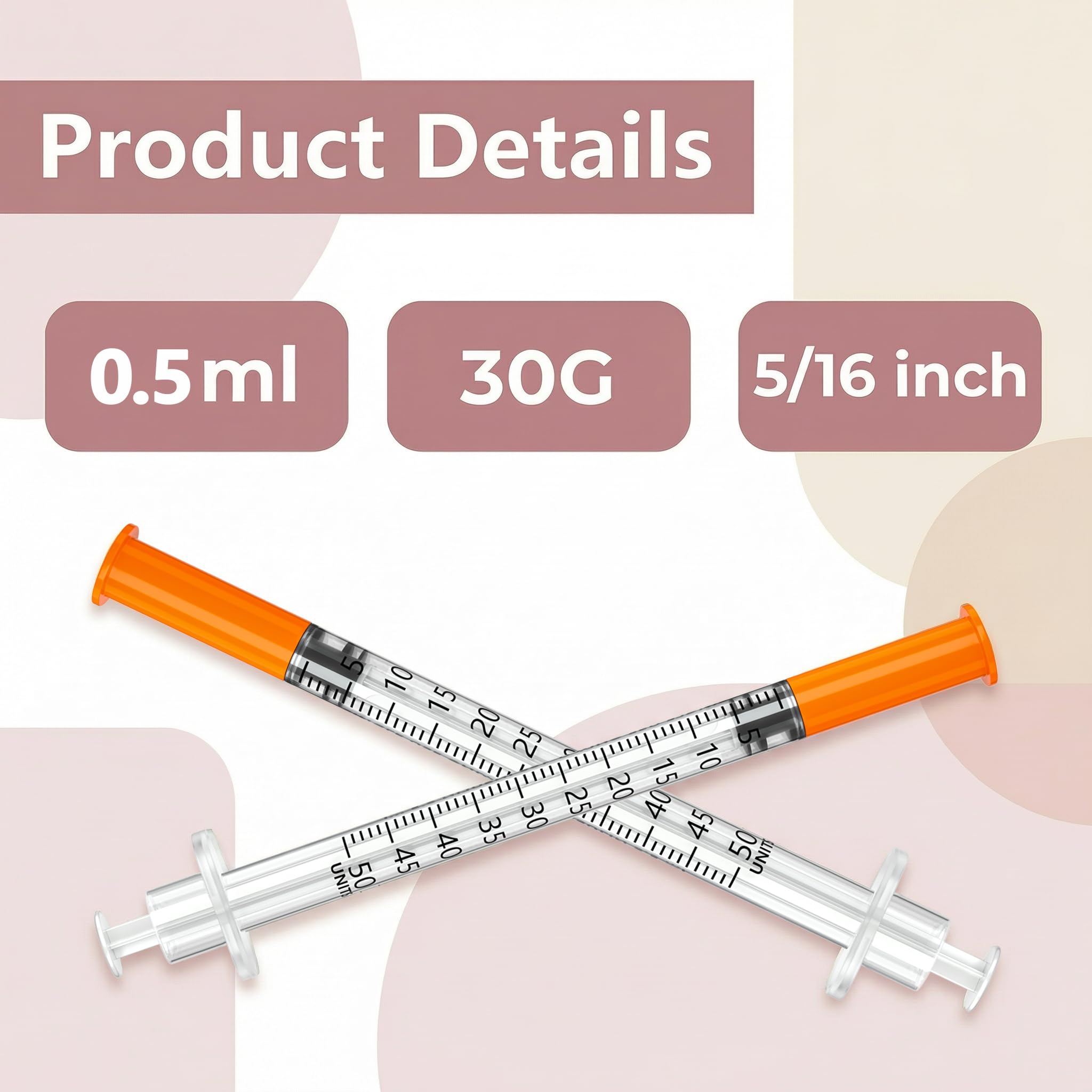 0.5ml 30G 5/16" (8mm) Lab Syrings, Individually Wrapped, Box of 100 — Amazon image 5