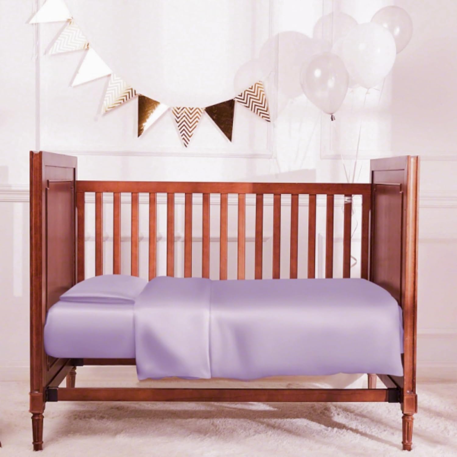 Organic Silk Crib Sheets for Baby - 22 Momme Mulberry Silk, Hypoallergenic, Fitted Crib Sheet Set for Baby Girl & Boy, Oeko-Tex Certified, Soft on Baby Hair, Natural Silk (Not Satin) (Pink)