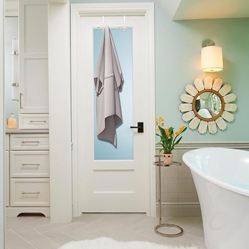 Miniatura 7 de Gancho para toallas sobre la puerta - 2 ganchos blancos por paquete - Adorable gancho para colgar sobre la puerta para baño, lindos ganchos de