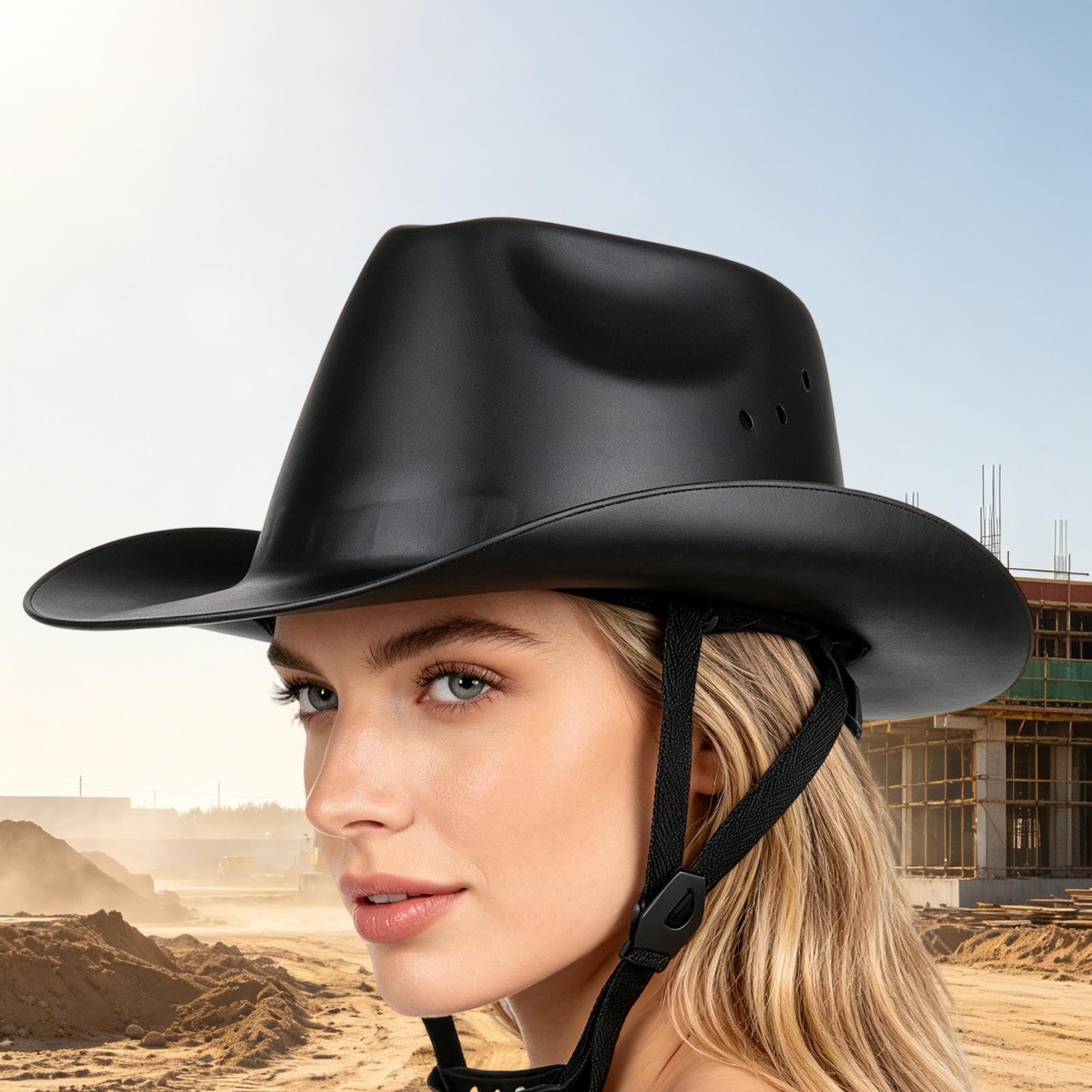 Cowboy Hard Hat regulowany kask roboczy z ochroną przeciwsłoneczną