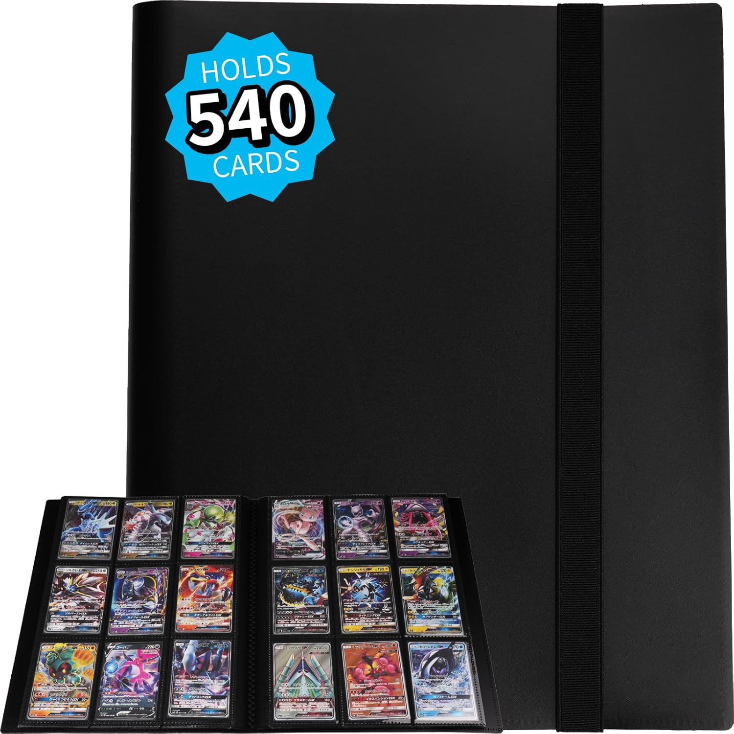 540 Cards Trading Card Binder – 9 Pocket Card Album with 30 Pages, Side Loading Card Holder Book Fits Pokémon, MTG, TCG, YuGiOh, Sports & Standard Size Cards