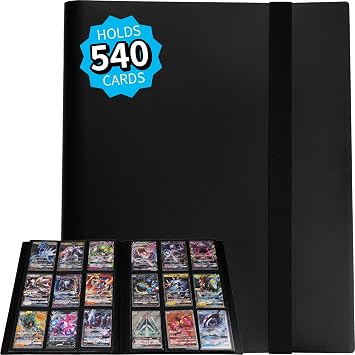 540 Cards Trading Card Binder 9 Pocket Card Album with 30 Pages, Side Loading Card Holder Book Fits Pokemon, MTG, TCG, YuGiOh, Sports & Standard Size Cards