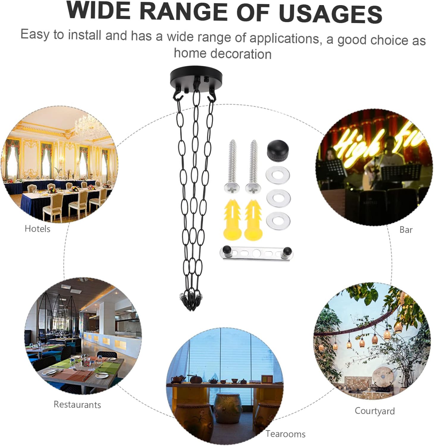 Pendant Light Fixture Chain Chandelier Cover Plate for Kitchen Island Decorations