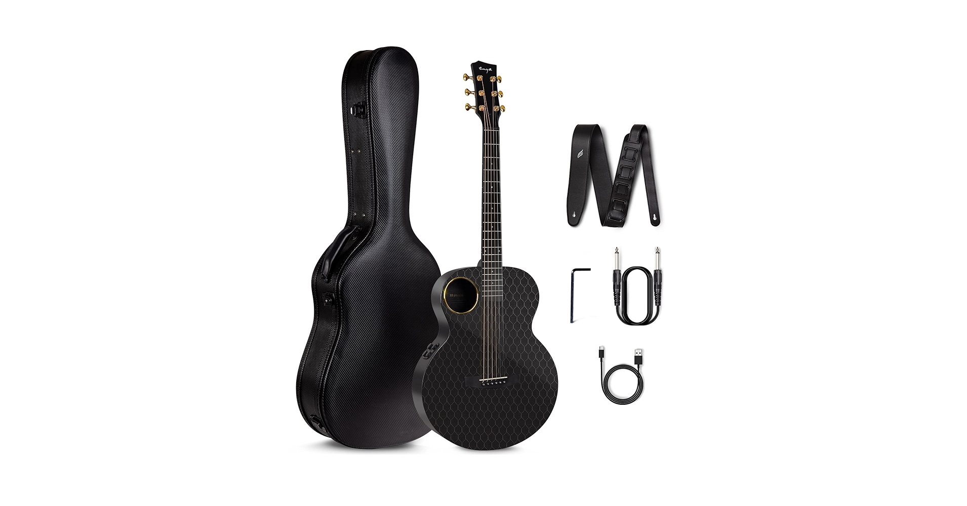 X4 pro mini アコースティックギター ブラック Amazon.com: Enya 碳纖維原聲電吉他X4 Pro Mini AcousticPlus 36