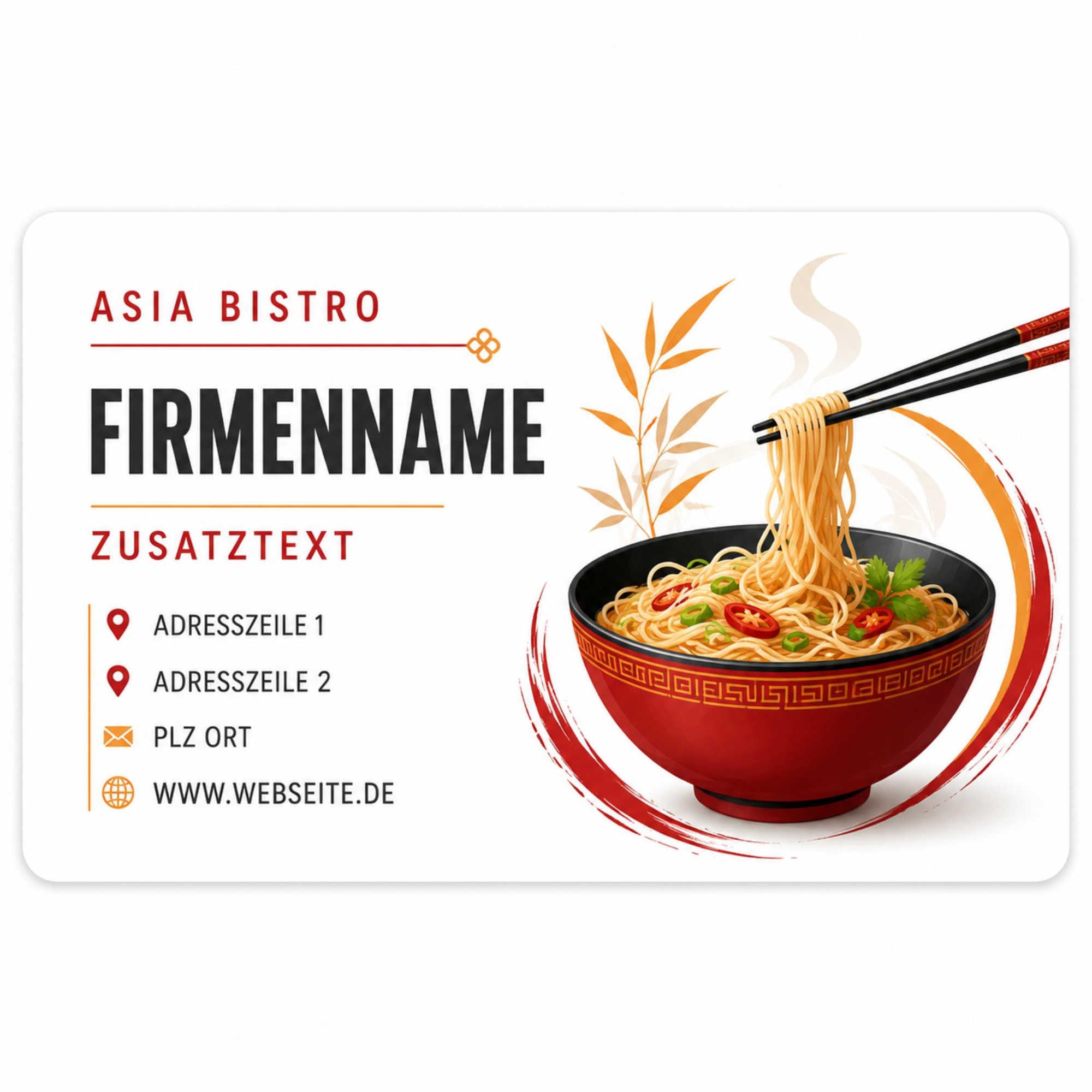 Visitenkarten erstellen - 1000 Stück - Asia Bistro - beidseitig