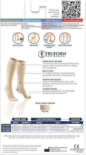 Miniatura 10 de Medias Truform de compresión 20-30 mmHg unisex 8865-M Beige 1