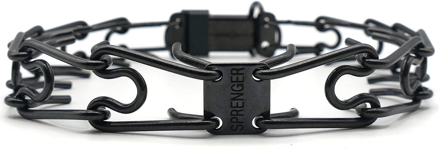 Herm Sprenger Black Stainless Steel Prong Dog Collar with ClicLock Buckle for Small Medium Large Dogs Ultra-Plus Training Pinch Collar with Quick Release Made in Germany