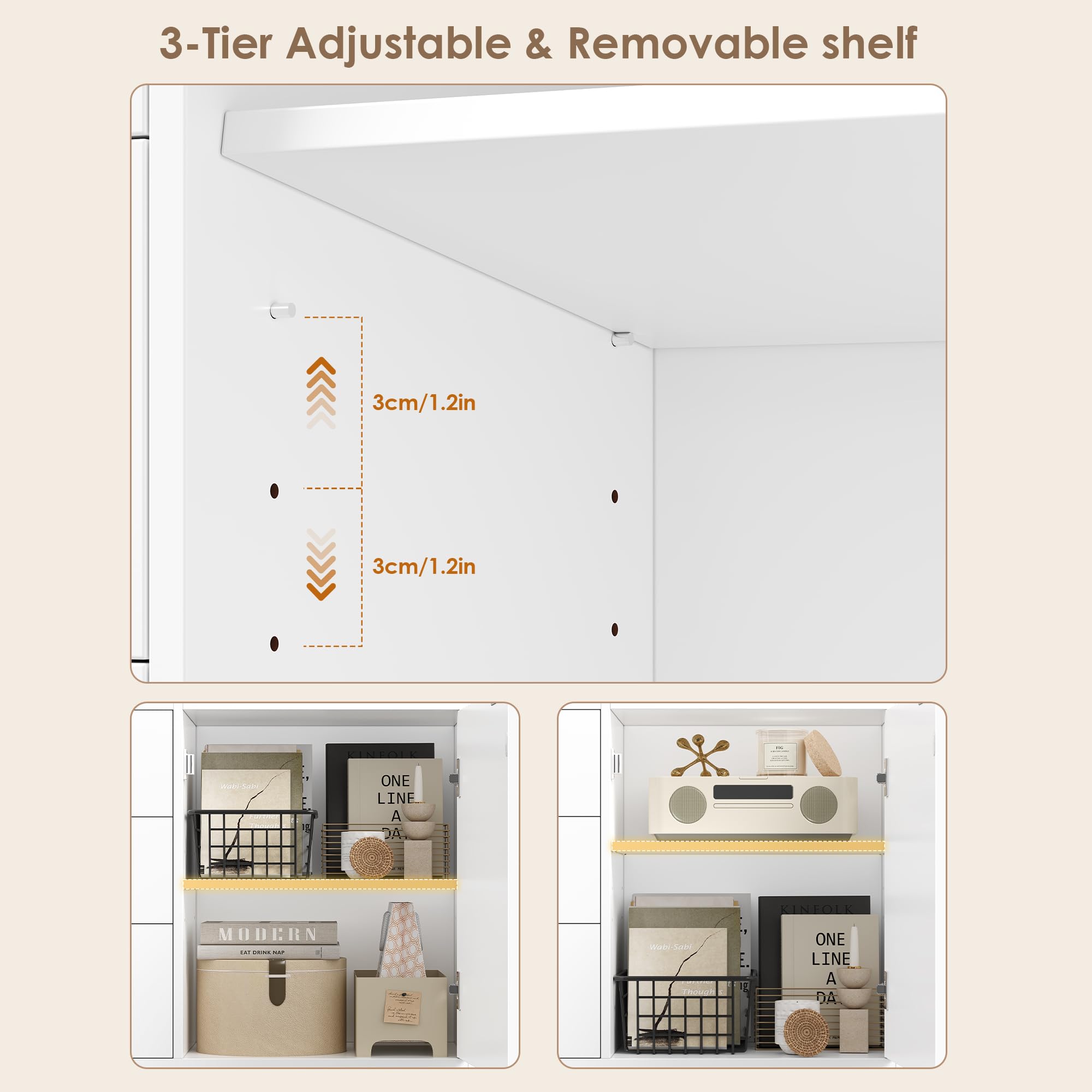 HOCSOK Librería de 180,5 cm de altura, color blanco, con 3 cajones, estantería con puertas, estantería para libros o salones, para estudio, oficina, dormitorio, 28,5 x 103 x 180,5 cm