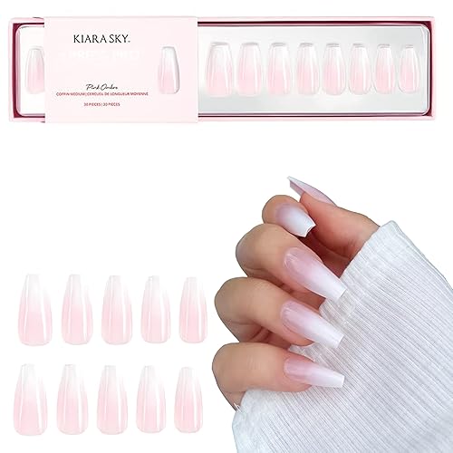 Uñas Postizas Kiara Sky  XPRESS PRO Uñas 100% Acrílicas  Kit de 30 Piezas Incluye Pegamento para Uñas, Empujador de Cutículas, Lima y Almohadilla de