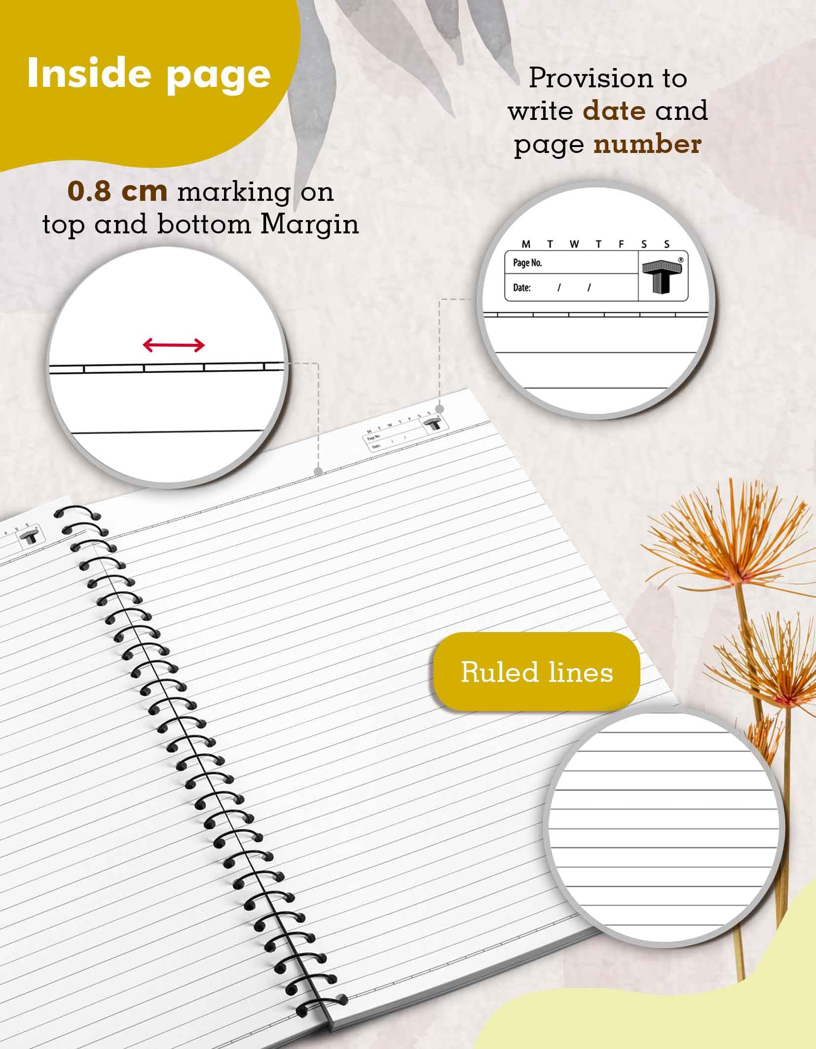 TARGET PUBLICATIONS Quaderni a spirale | 300 pagine a righe | Carta formato A4 | Rilegatura a spirale singola | Confezione da 5 | 21 x 29,7 cm | GSM 57