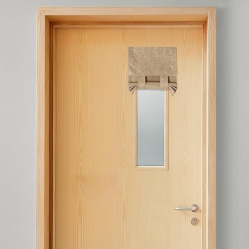 KGORGE Cortinas de puerta francesa para ventana de puerta de cristal, persianas de puerta francesa 100% opacas texturizadas, cortina autoadhesiva