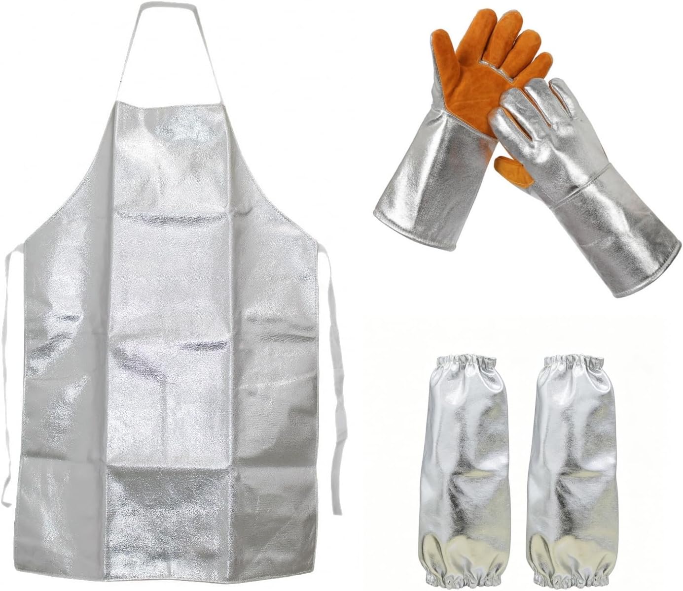 Pottery Firing Heat Resistant Apron Aluminized Fabric High Temp Safety Apron for Pottery Firing, Welding, BBQ