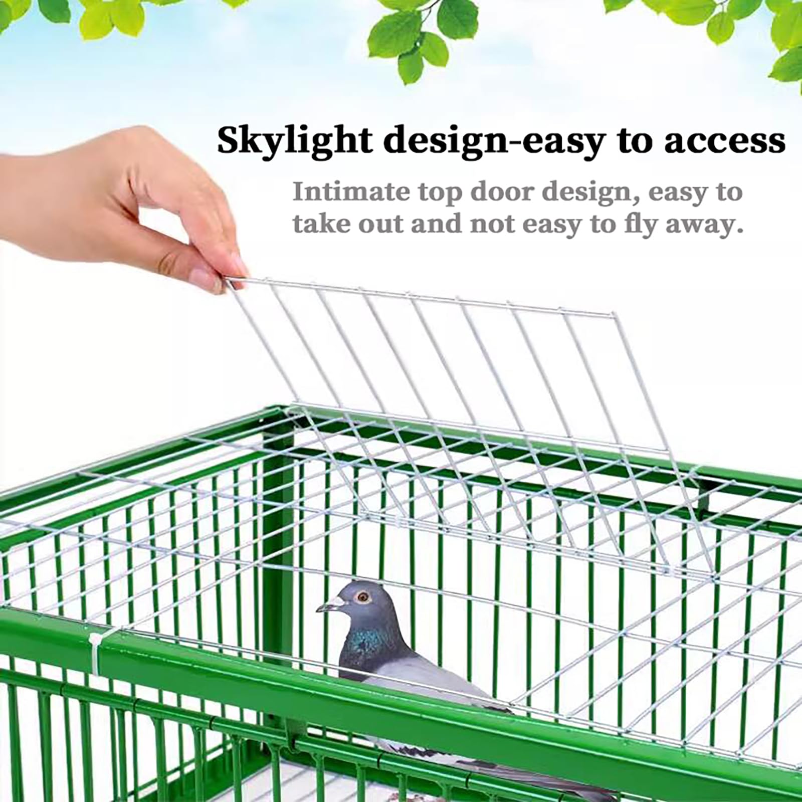 Jaula trampa para palomas, palomas y loros, ajustable de 40, 60, 70, 90, 100 cm, eficaz para recoger pájaros y suministros de bing (40 x 40 x 26 cm)