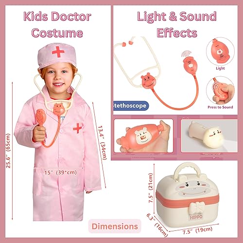 Miniatura 5 de CuddleBean - Kit de doctor para niños pequeños de 3 a 5 4 a 6 años (50+ piezas) para dentistas, juego de simulación para niños pequeños, kit de