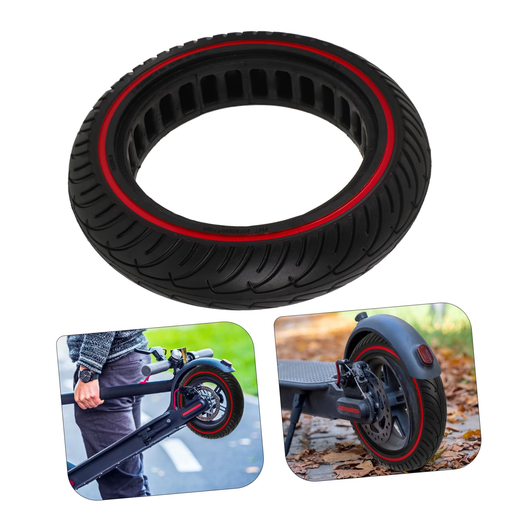 Roue de Trottinette Électrique 8, 5 Pouces PU Noire Non Gonflable