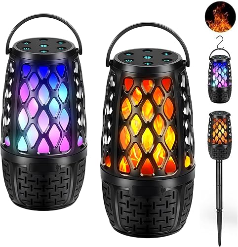 Miniatura 12 de Altavoces al Aire Libre, Altavoz de Llama LED Colorido, Altavoces al Aire Libre Bluetooth Impermeables Inalámbricos, Bluetooth 5.3, Sonido Estéreo,