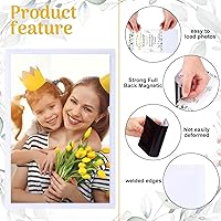 Vista 3 de Karenhi 100 portarretratos magnéticos a granel, marcos de fotos magnéticos de 4 x 6 pulgadas para refrigerador, fundas de fotos transparentes