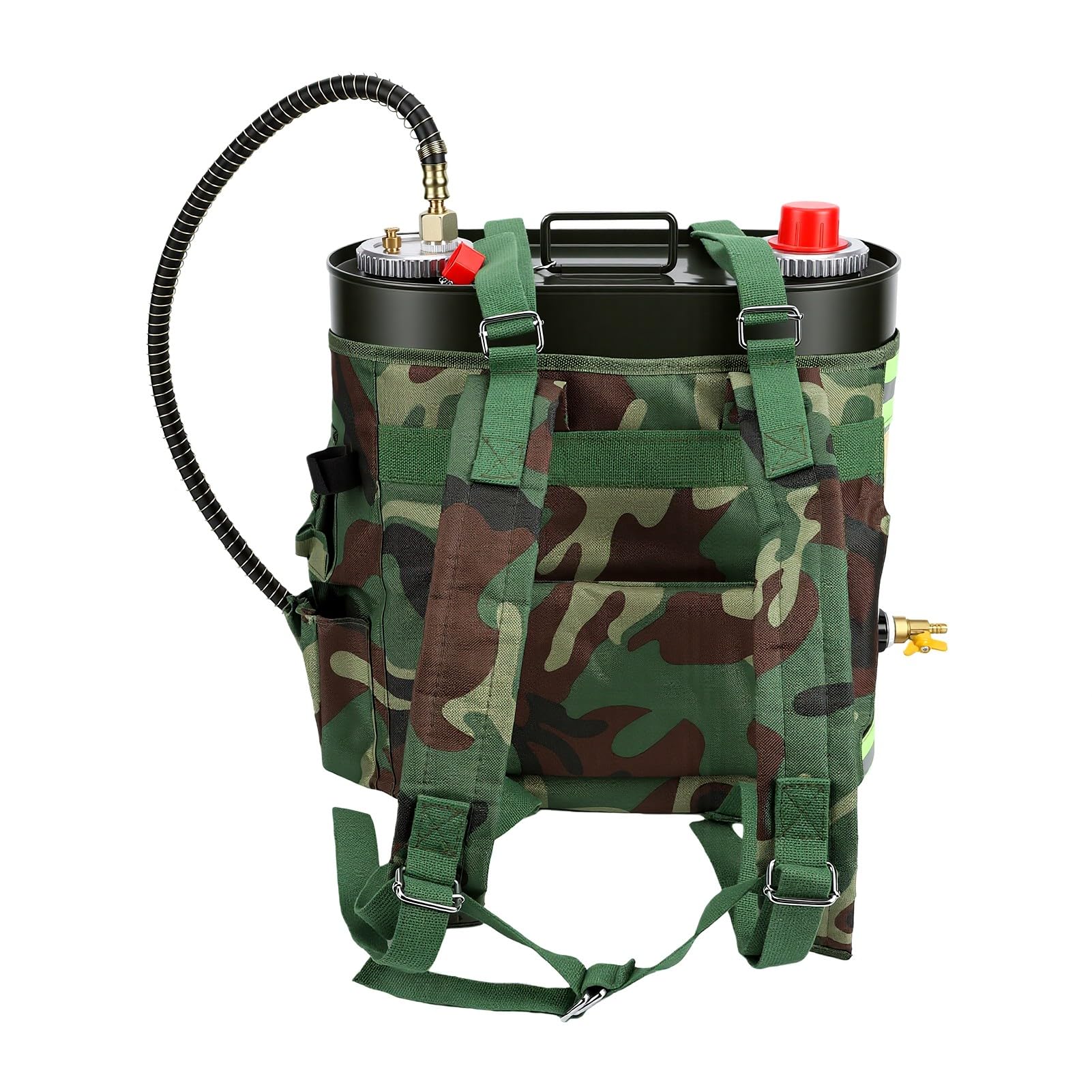 Generic Bidón de Aceite Tipo Mochila de 20 Litros de Metal de Alta Resistencia para un Repostaje Eficiente en Entornos Al Aire Libre