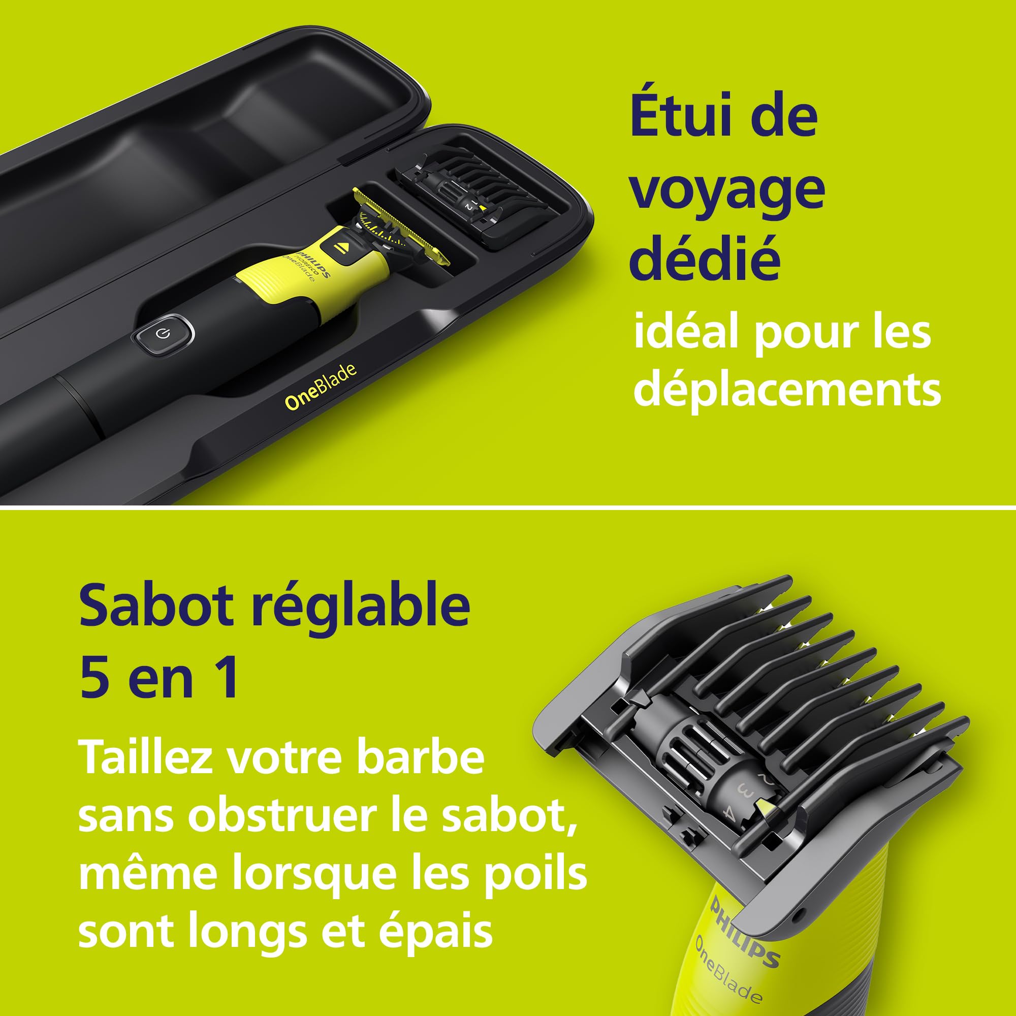 Philips OneBlade 360 avec connectivité Authentique Visage + Corps, Rasoir électrique, Tondeuse à Barbe, Technologie de Lame 360, 1 Lame 360, 1 Sabot réglable 5 en 1, 1 kit Corps, QP4631/65