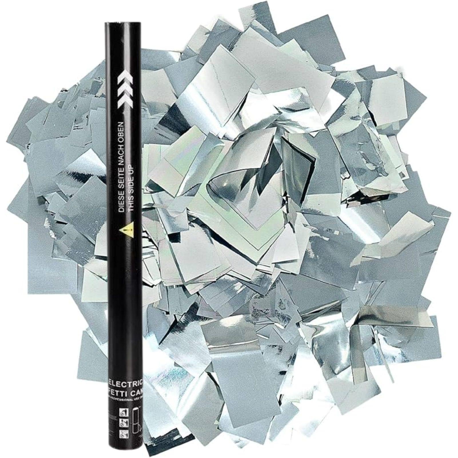 Lanzador de Confeti eléctrico, cañón de Confeti de 4 Disparos y soplador de Confeti con Control Remoto para Fiestas, Bodas, Festivales y presentaciones. Ribbon25PCS