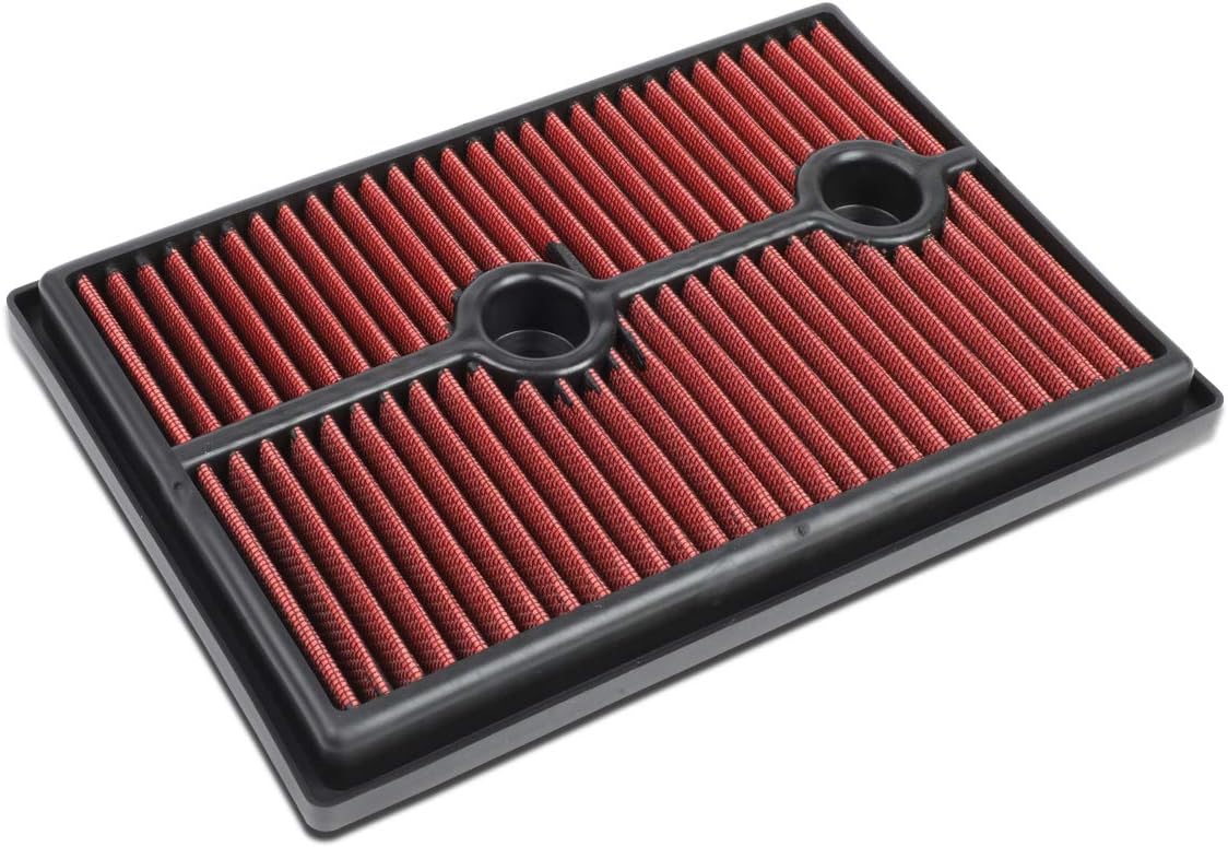 Auto Dynasty High Flow Engine Air Panel Filter Drop-in Reusable & Washable Compatible with 2013-2018 Jetta / A3 1.4L, Red