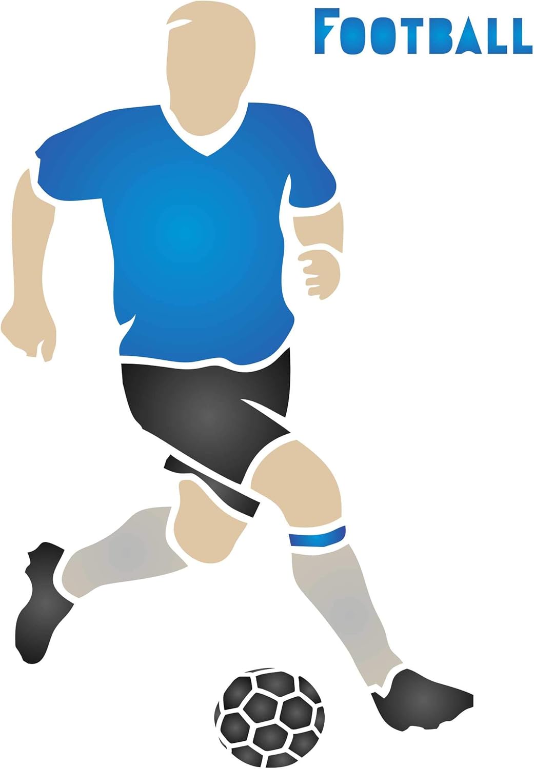 Football Stencil, 11.43 x 16.51 cm (S) Athlete Football Soccer Player