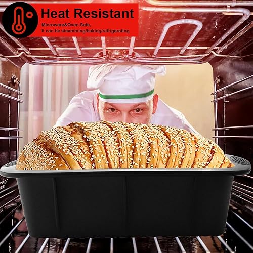Miniatura 3 de Juego de 3 moldes de silicona antiadherentes para pan y pan, sin BPA y aptos para lavavajillas, moldes de silicona para hornear para pan casero,