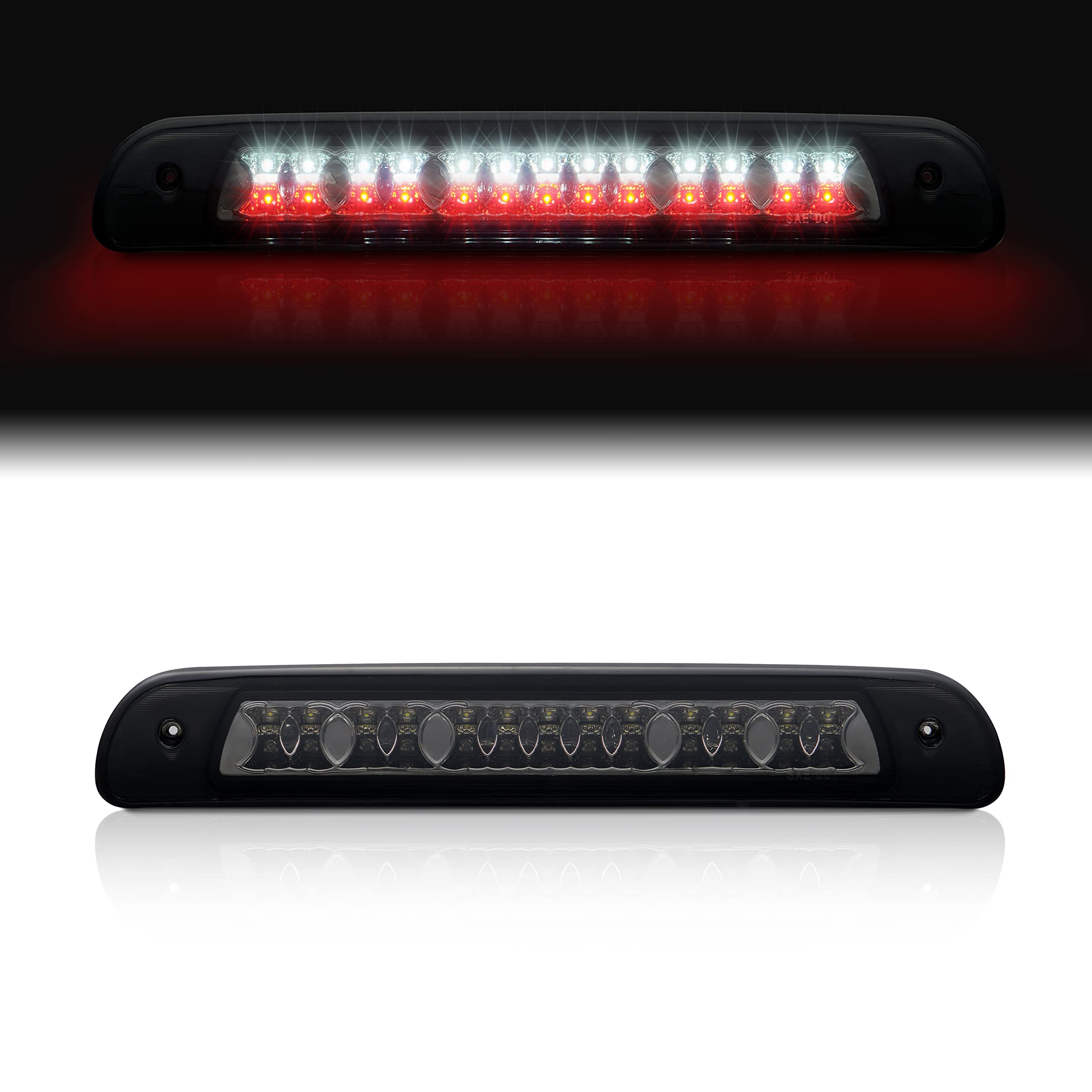 CxdarThird 3rd Brake Light, LED High Mount Stop Light Replacement for 2000 2001 2002 2003 2004 2005 2006 Toyota Tundra, Rear Center Cab Roof Tail Cargo Lamp, Smoke lens