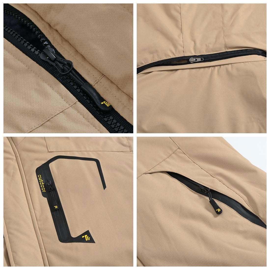 YSENTO Chaqueta de esquí para hombre, chaqueta de invierno, chaqueta softshelljack, impermeable, forro cálido, chaqueta funcional con capucha desmontable