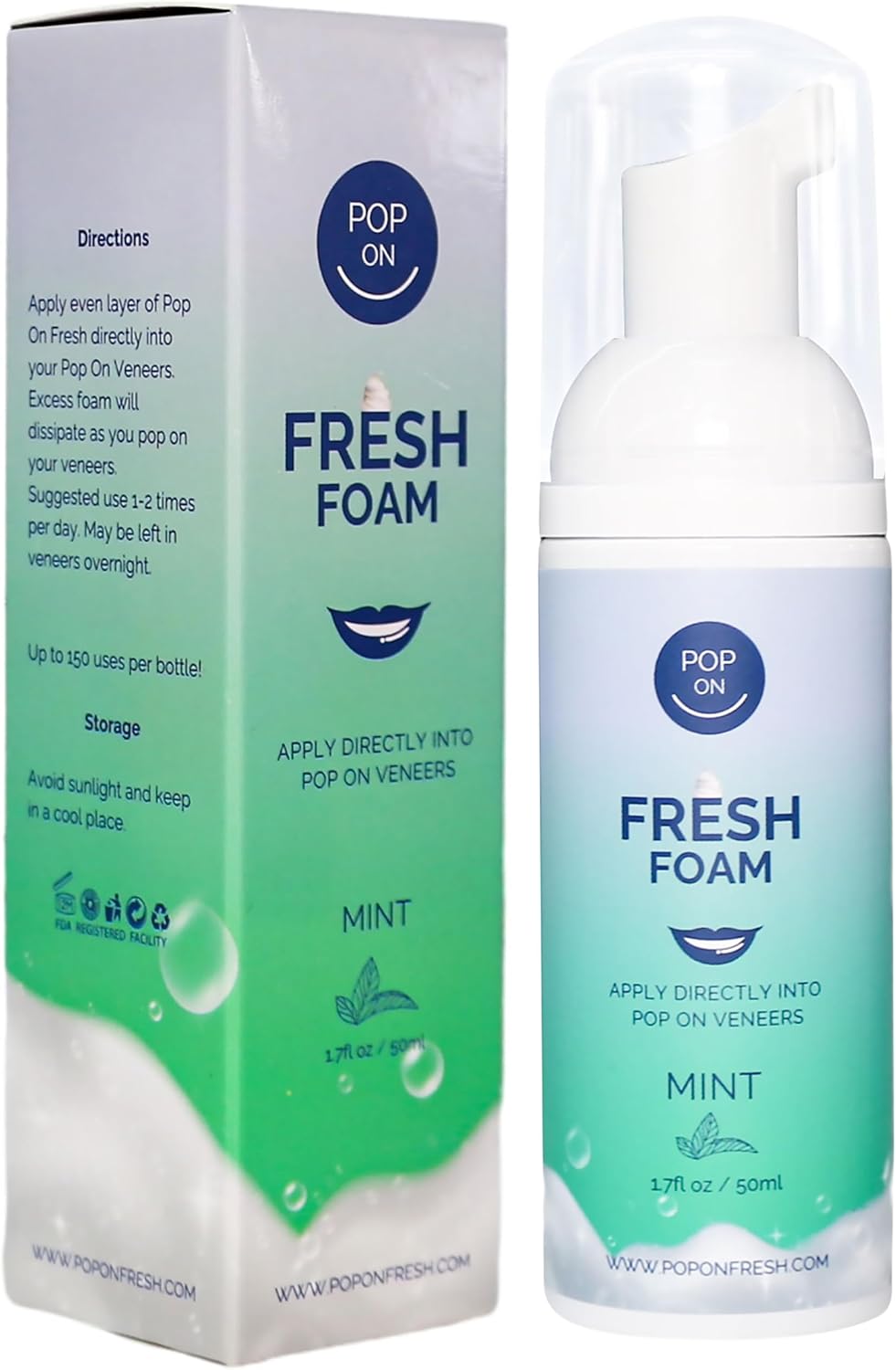 POP ON VENEERS Refreshing Whitening Foam Hydrogen