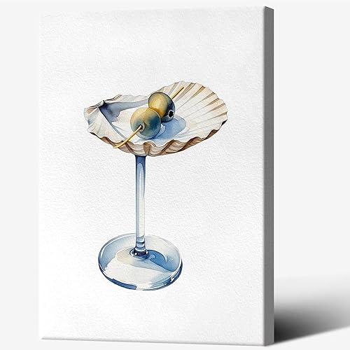 Miniatura 19 de Lienzo decorativo retro rosa para pared, póster de cóctel funky de verano, impresiones de alcohol rosa preppy, decoración estética ecléctica para