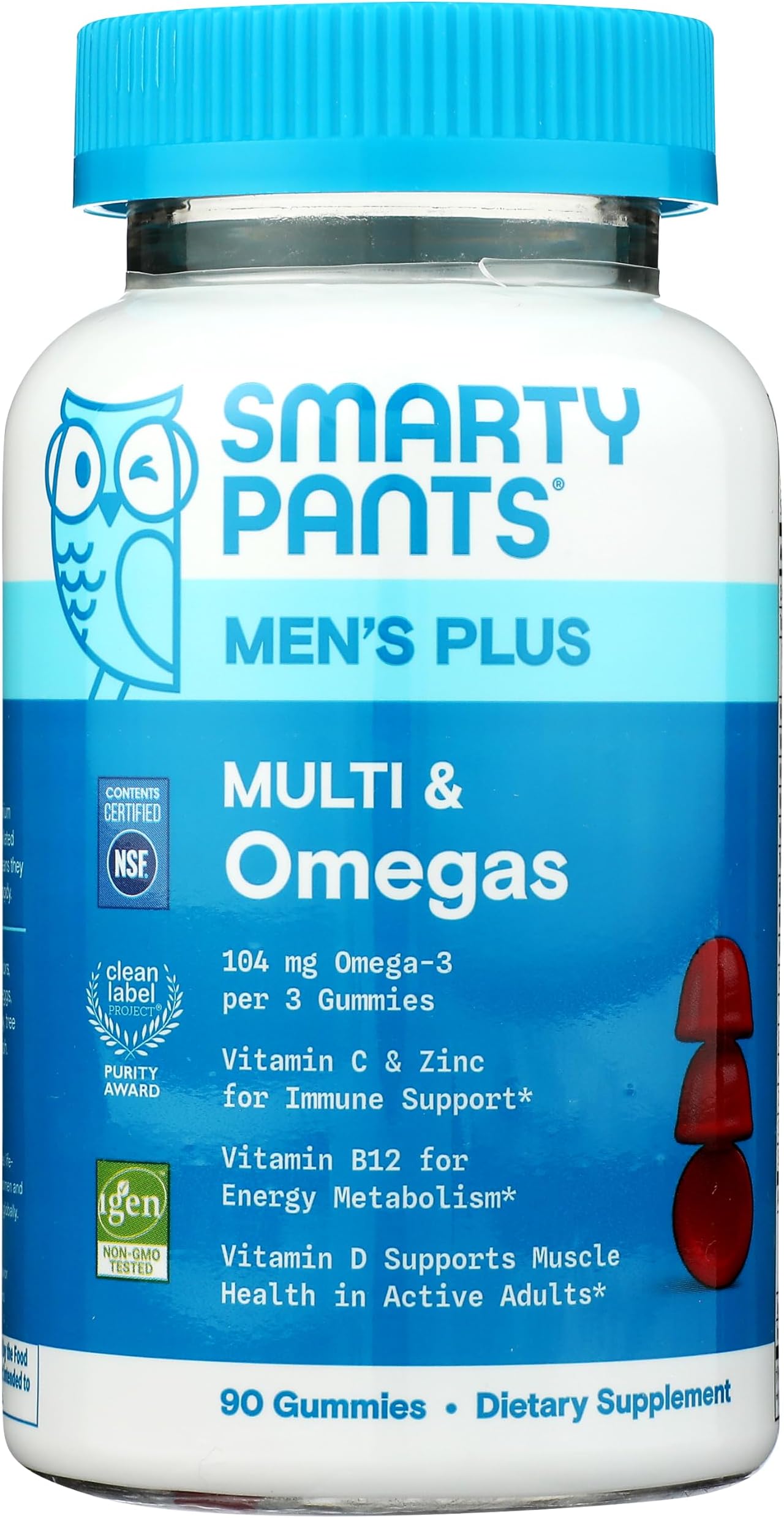 SmartyPants Men's Multivitamin Gummies - Improved Formula: Omega 3 (DHA/EPA),...