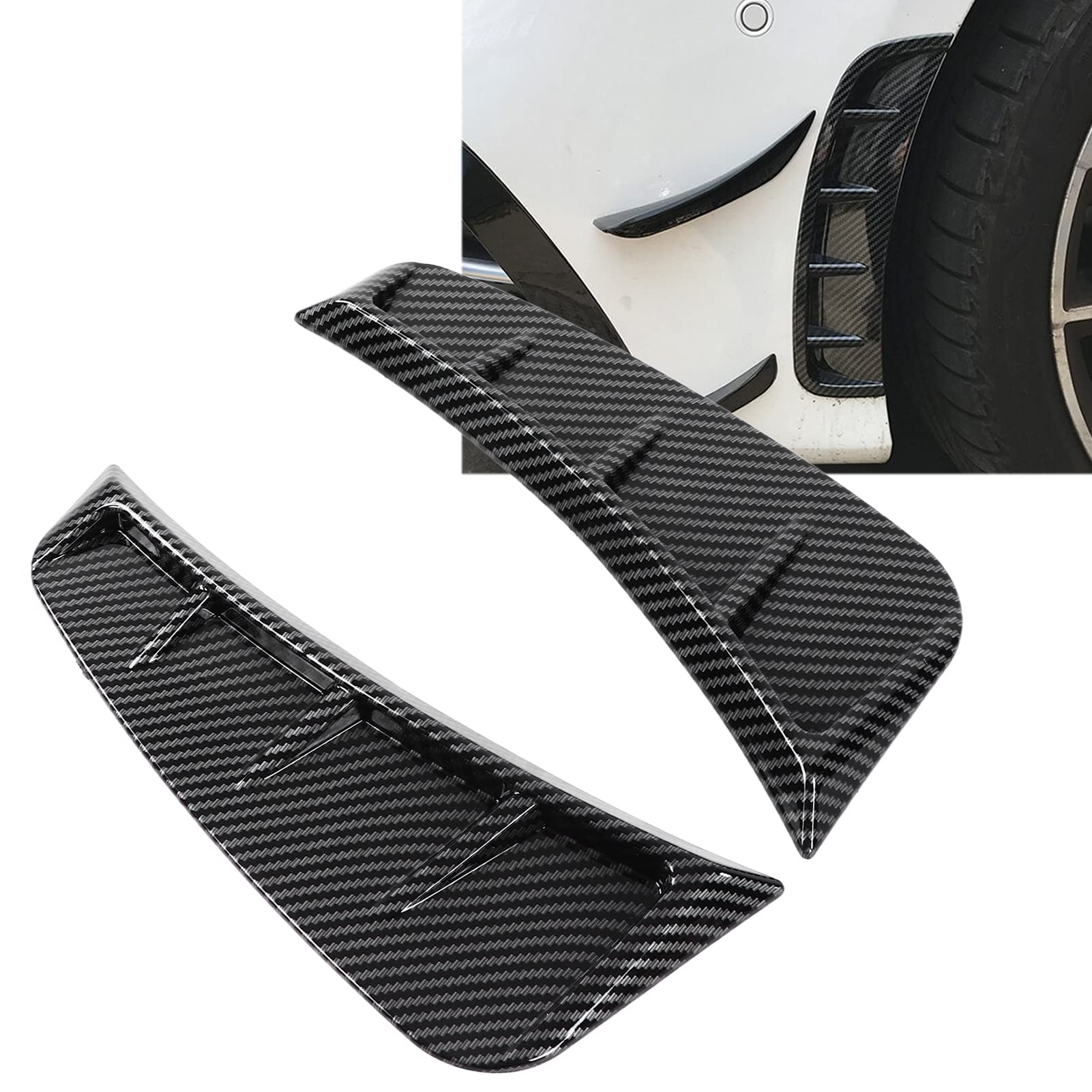 Copertura del rivestimento della presa d'aria del parafango dell'auto, coppia di rivestimento della presa d'aria laterale del paraurti anteriore Decorazione universale in stile esterno in fibra di car